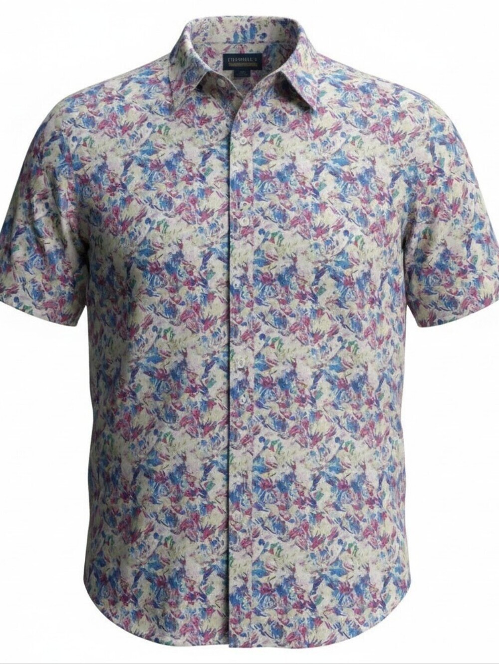 Cremieux- NWOT Premium Denim Abstract Shirt, Short Sleeves,Size 3XT, 100% Cotton